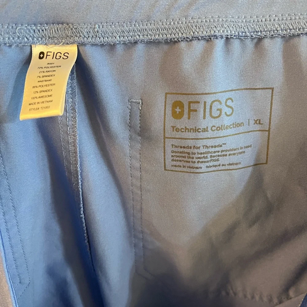 FIGS women's Livingston basic Ceil Blue Scrub pant XL - Picture 2 of 3